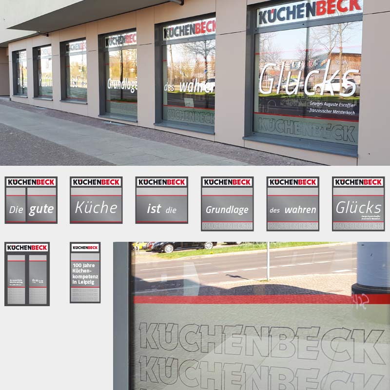 Schaufenstergestaltung für die KüchenBeck GmbH, Leipzig | im Auftrag von Liebmann PR, Leipzig