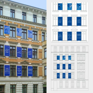Immobilienwerbung auf 9 Planen für die LIMES Wohnbau GmbH, Leipzig