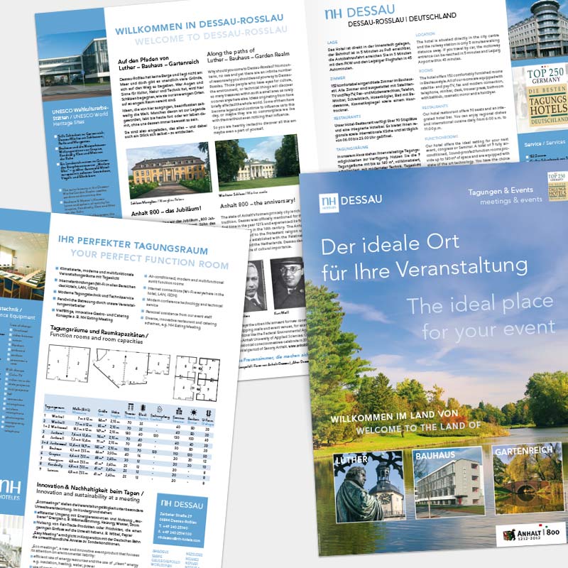 Tagungsfolder für das NH Hotel Dessau-Roßlau – Grafikdesign aus Leipzig