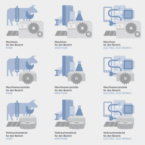 Produktgruppen-Icons für die Weise-Beratungen GmbH, Mertendorf