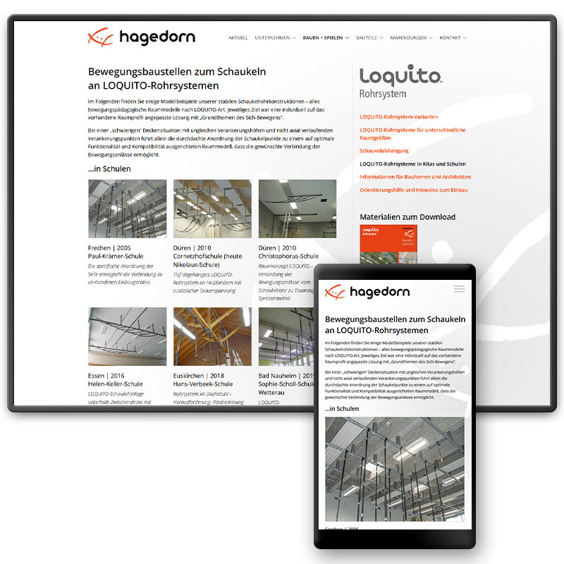 Website Gebr. Hagedorn – bauen und spielen