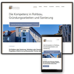 Website für Projektbau Alfeld in Elze | im Auftrag von Liebmann PR