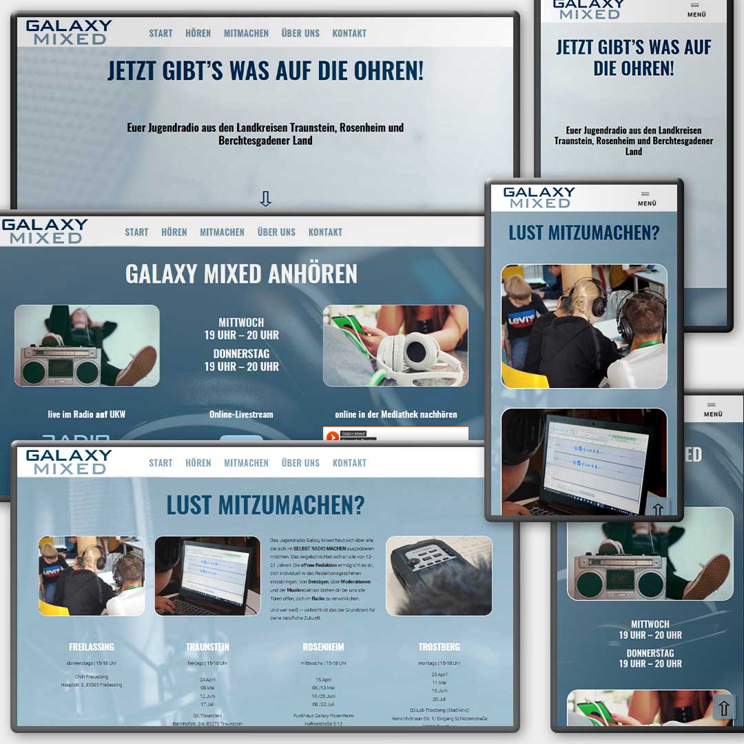 Website für die Jugendradiokurse in Südostoberbayern der Q3. Quartier für Medien.Bildung.Abenteuer gemeinnützige mbH, Traunstein – Webdesign aus Leipzig